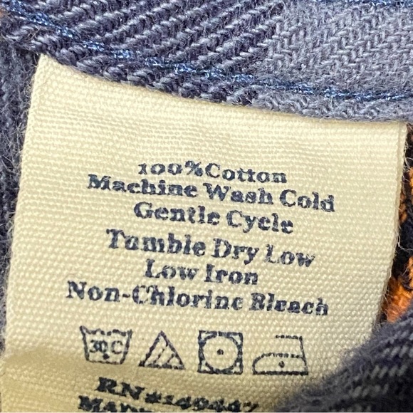 The Normal Brand Plaid Flannel Button Down Shirt Size XXL Blue Orange - Picture 5 of 6